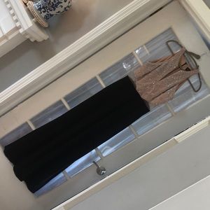 Black/Nude/Beaded Evening Gown by XSCAPE